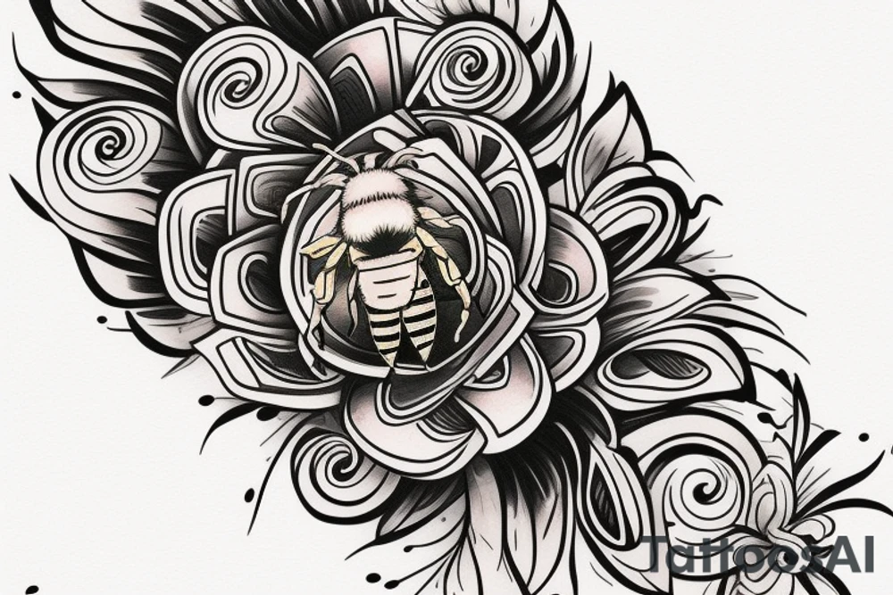 Bee in a gift tattoo idea