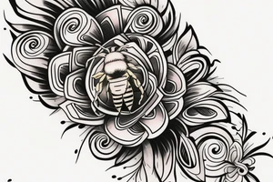 Bee in a gift tattoo idea