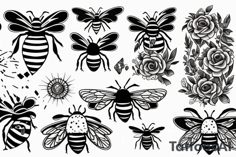 Bee in a gift tattoo idea