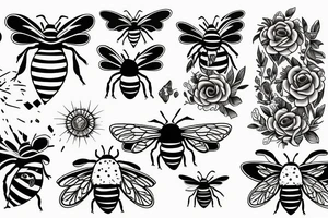 Bee in a gift tattoo idea