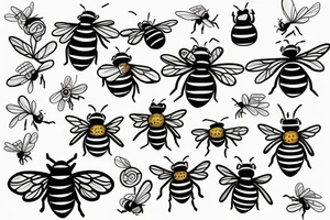 A bee sitting in a present tattoo idea