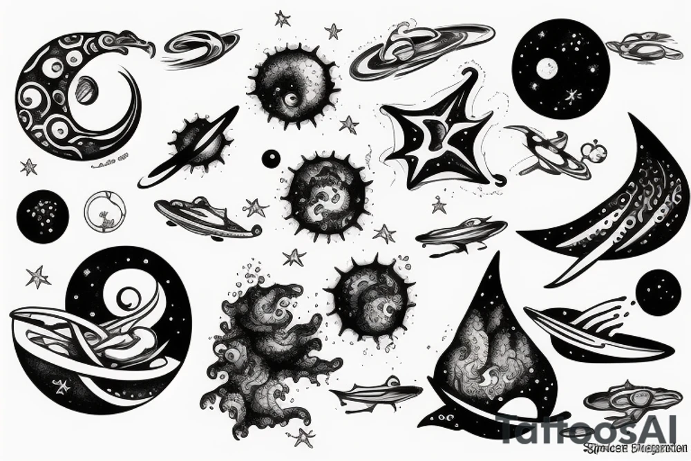space ocean tattoo idea