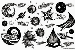 space ocean tattoo idea