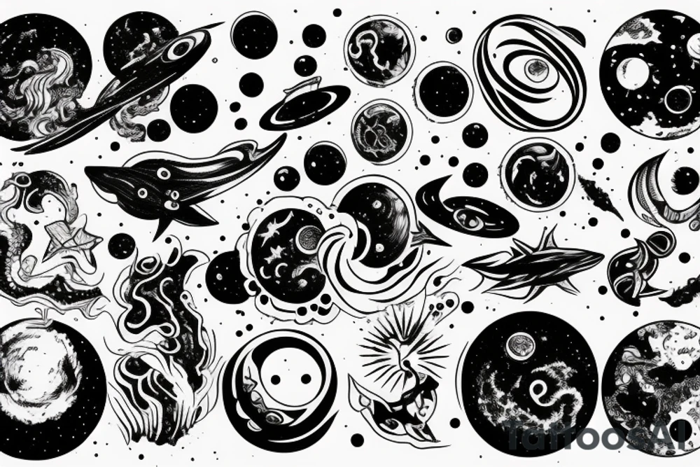 space ocean tattoo idea