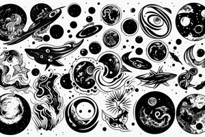 space ocean tattoo idea