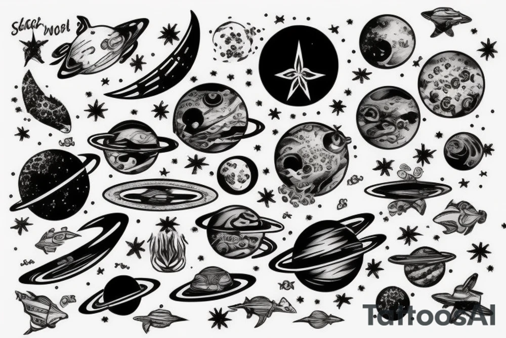 space ocean tattoo idea