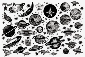 space ocean tattoo idea