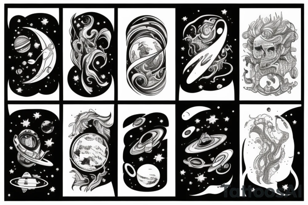 space ocean tattoo idea