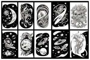 space ocean tattoo idea