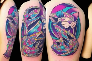 Galaxy cat for a skinny bicep tattoo idea
