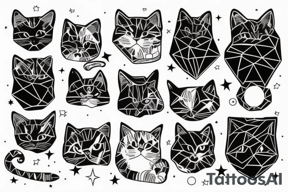 Galaxy cat for a skinny bicep tattoo idea