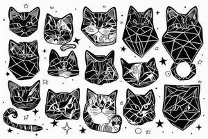 Galaxy cat for a skinny bicep tattoo idea