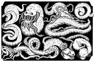 kraken with a beer tattoo idea