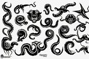 kraken with knives tattoo idea
