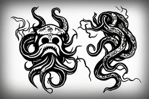 kraken with knives tattoo idea