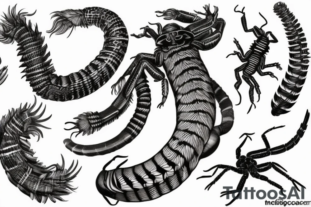 flying scolopendra tattoo idea