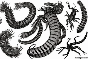 flying scolopendra tattoo idea