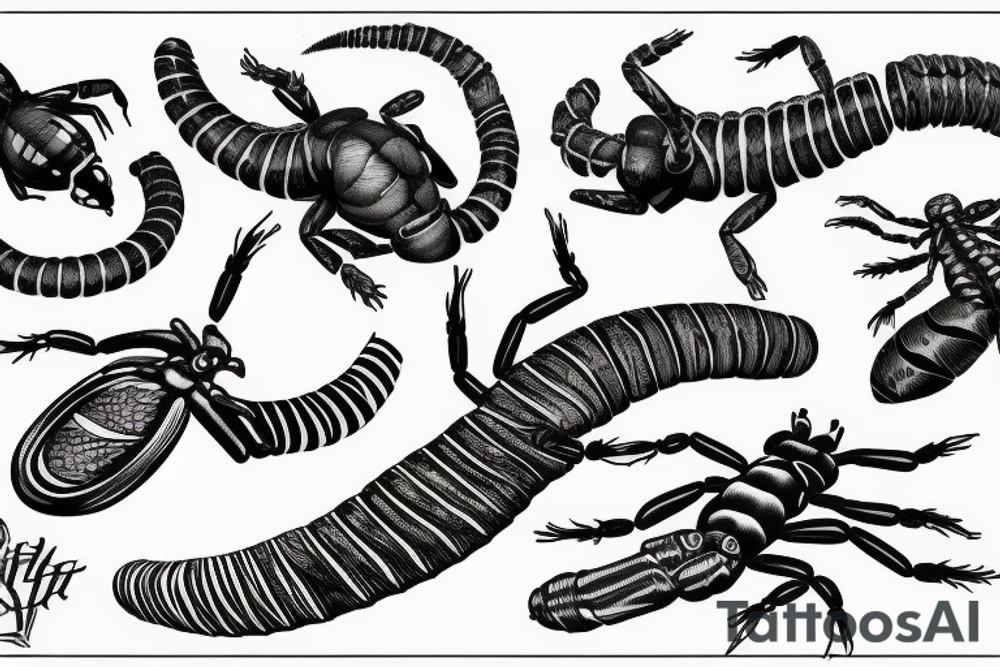 flying scolopendra tattoo idea