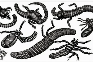 flying scolopendra tattoo idea