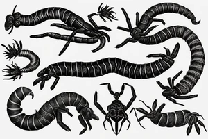 flying scolopendra tattoo idea