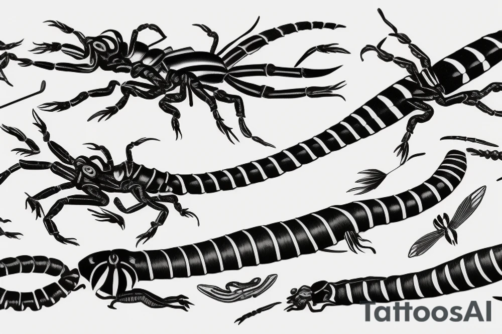 flying scolopendra tattoo idea