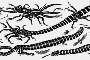 flying scolopendra tattoo idea