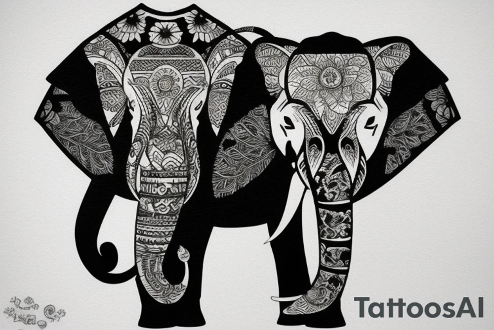 Asian elephant tattoo idea