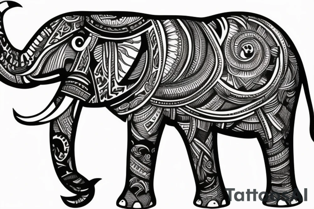 elephant tattoo idea
