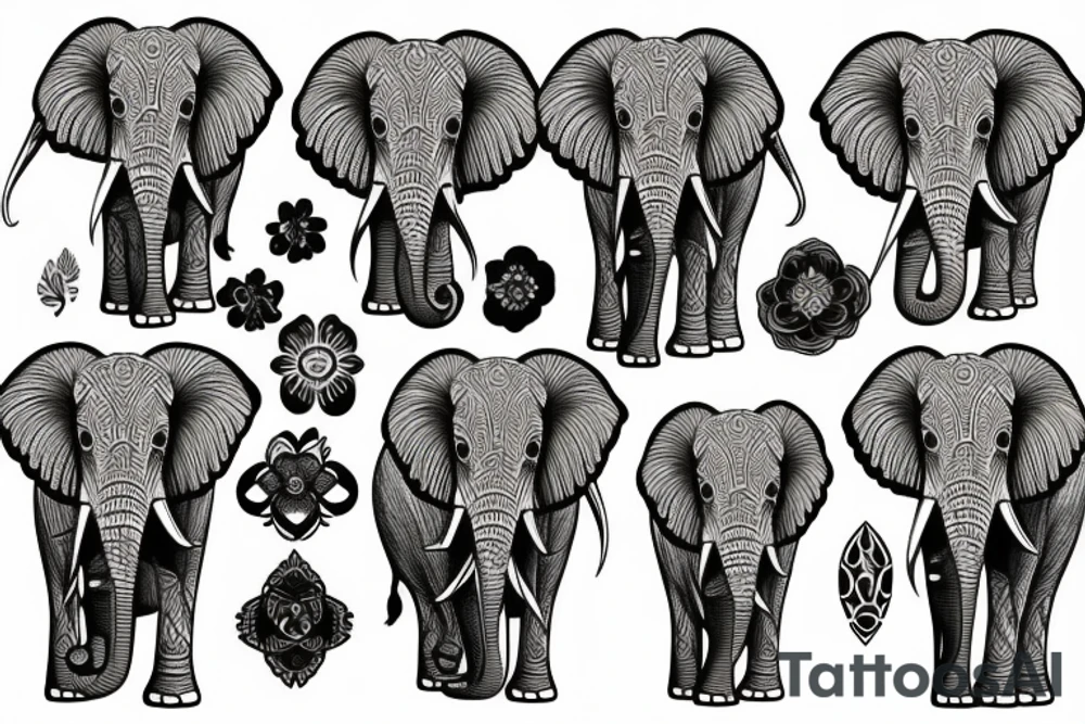 elephant tattoo idea