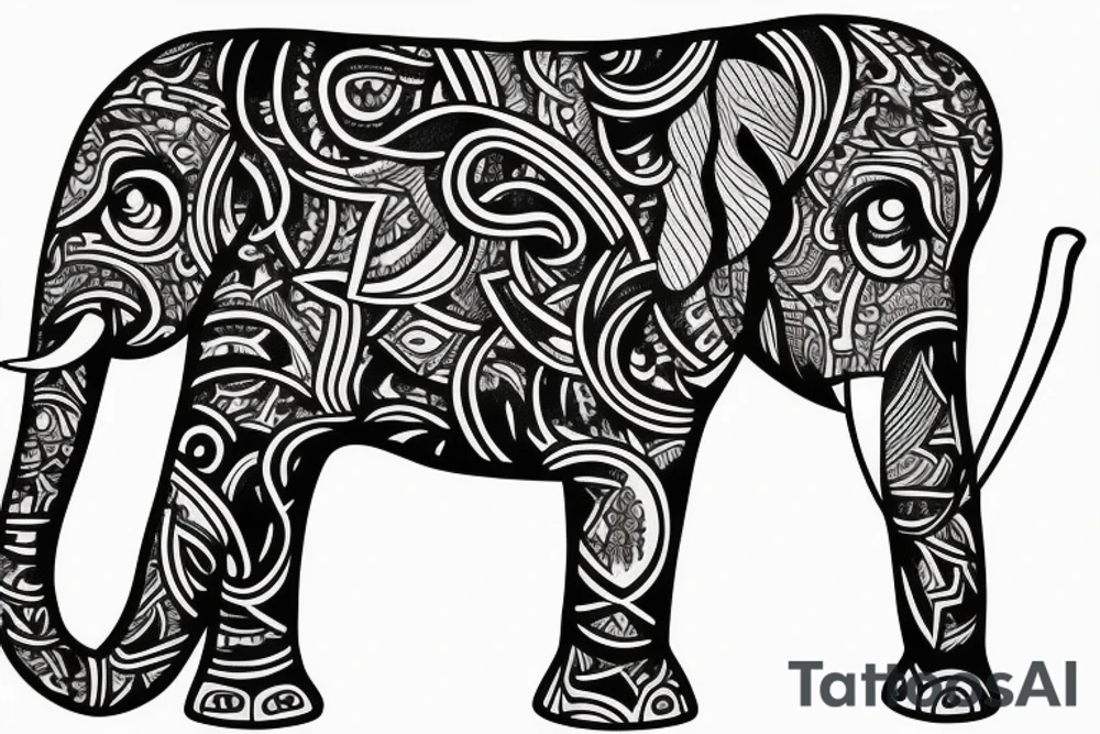 elephant tattoo idea
