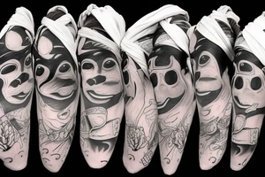 Thug monkey with bandana mask tattoo idea
