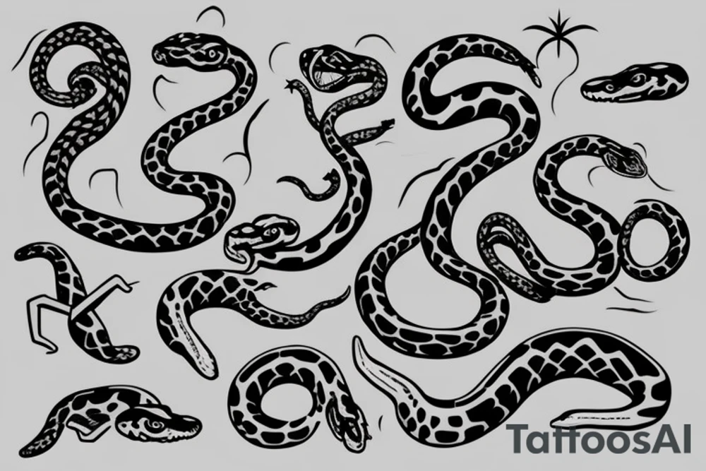 A handshake with a snake tattoo idea