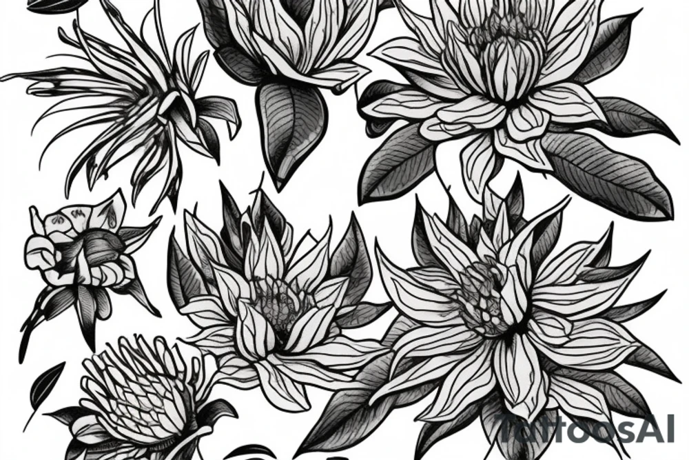 make a tattoo of a waratah flower tattoo idea
