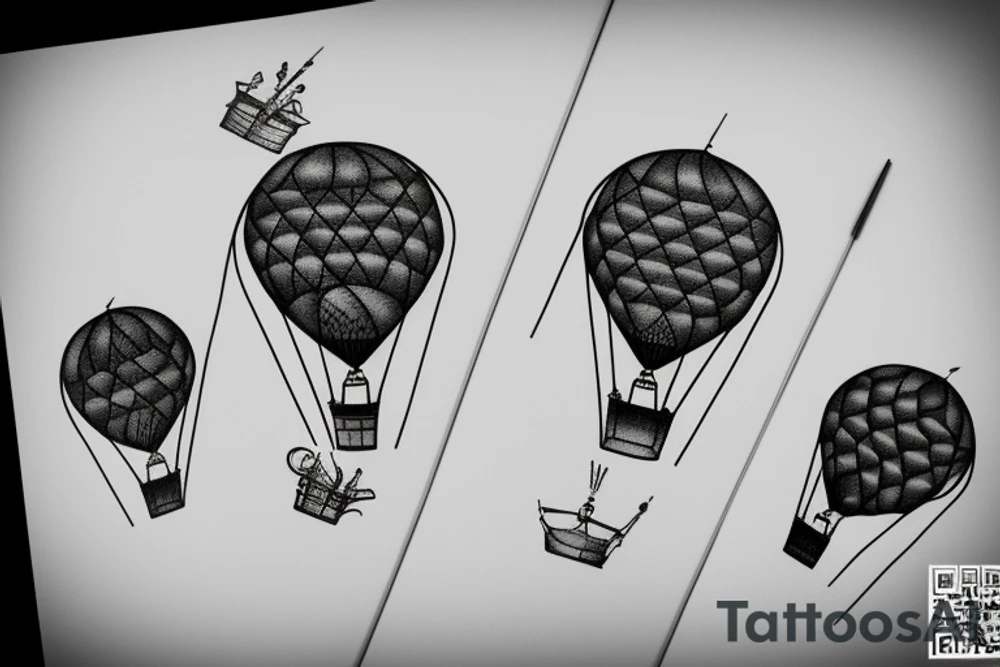Hot air balloon Melbourne CBD tattoo idea