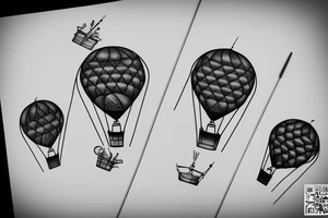 Hot air balloon Melbourne CBD tattoo idea