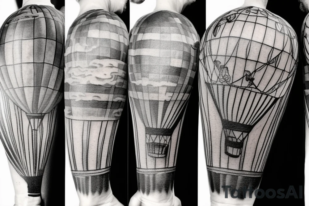 Hot air balloon Melbourne CBD tattoo idea