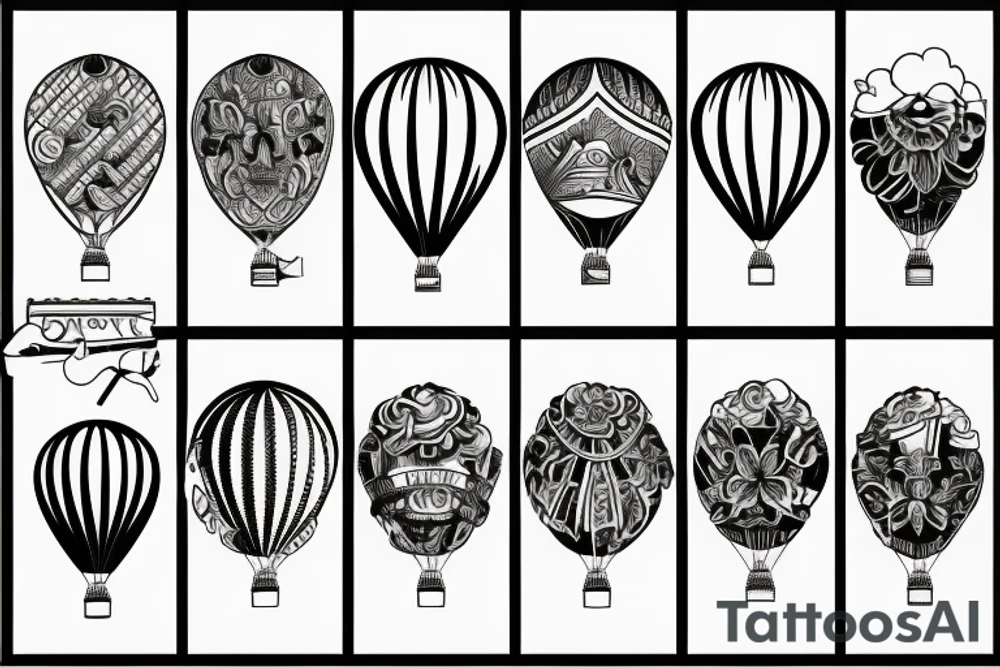 Hot air balloon Melbourne CBD tattoo idea