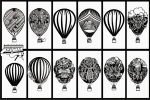Hot air balloon Melbourne CBD tattoo idea