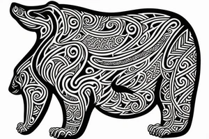 spiritual bear, Maori style tattoo idea