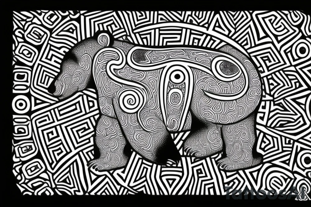 spiritual bear, Maori style tattoo idea