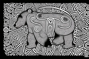 spiritual bear, Maori style tattoo idea