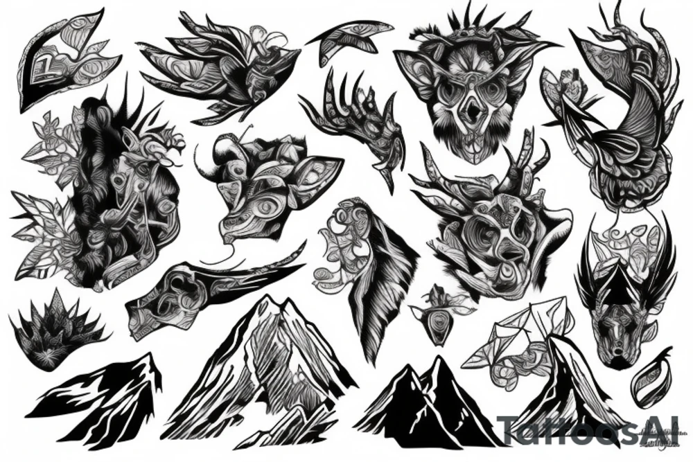 Glacier with Donald duc tattoo idea