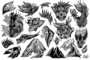 Glacier with Donald duc tattoo idea