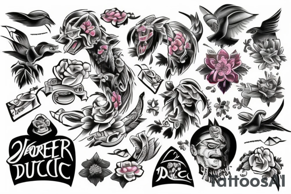 Glacier with Donald duc tattoo idea