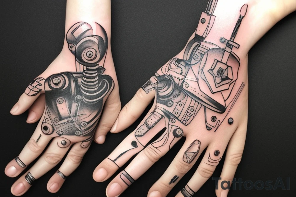 Robotic hand tattoo idea