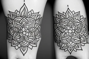 black and white lotus, minimalistic tattoo idea