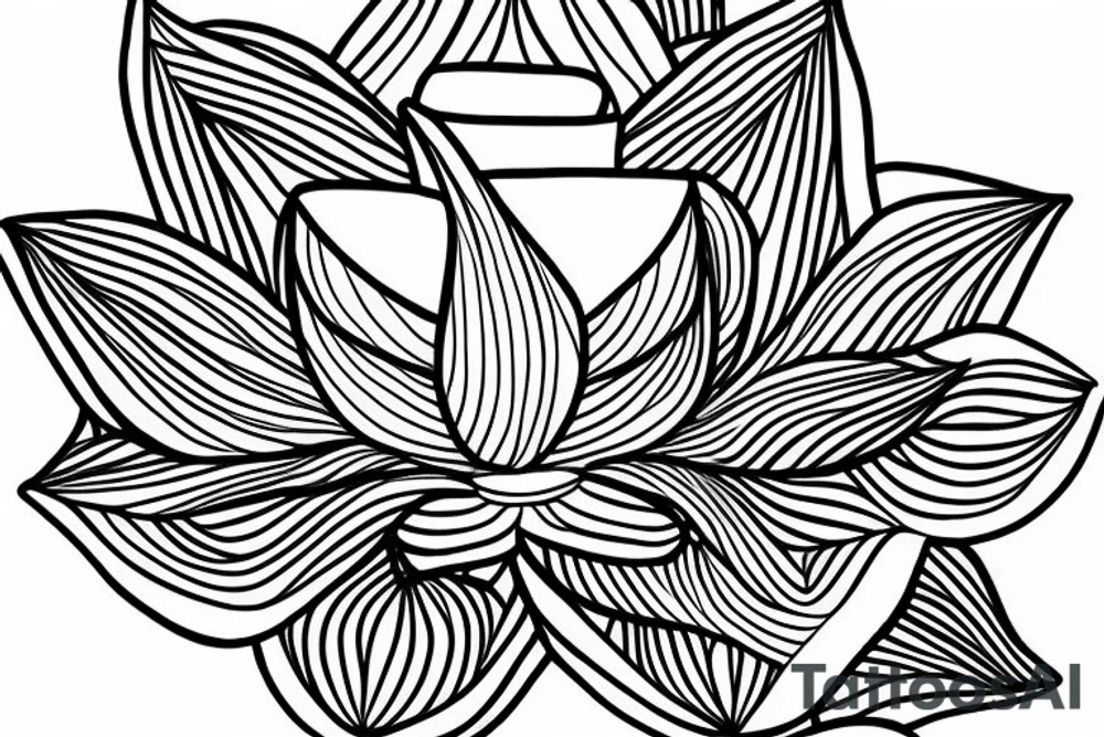 lotus flower drawing with lines only tattoo idea