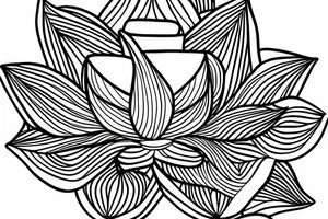 lotus flower drawing with lines only tattoo idea