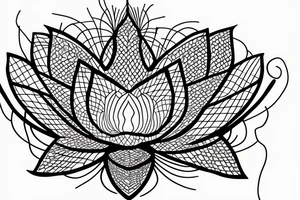 lotus flower drawing with lines only tattoo idea