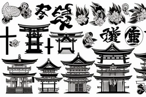 japanese shrine door tattoo idea